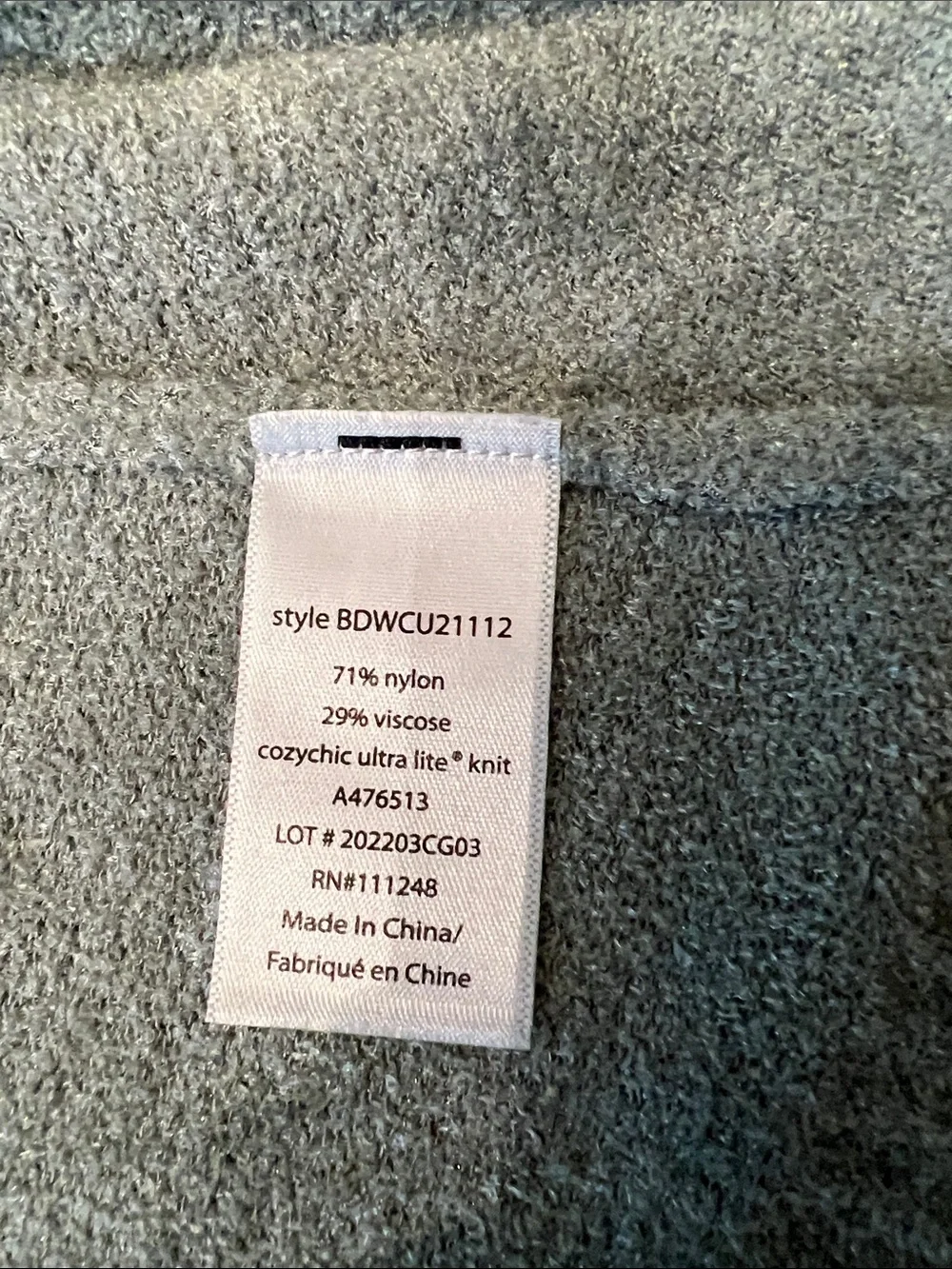 Barefoot Dreams Light Blue/Gray Hooded Wrap Cardigan